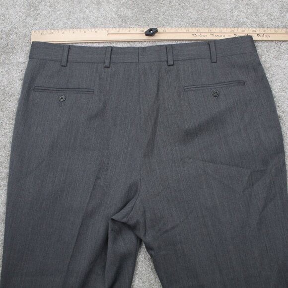 Brooks Brothers 1818 Madison Dress Pants Men 40x30 Gray Pleated 100% Wool Cuffed - Picture 7 of 11